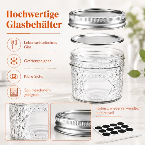 Foto von Tarana Einmachgläser mit Schraubdeckel,Marmeladengläser Klein 4oz 12 Stück