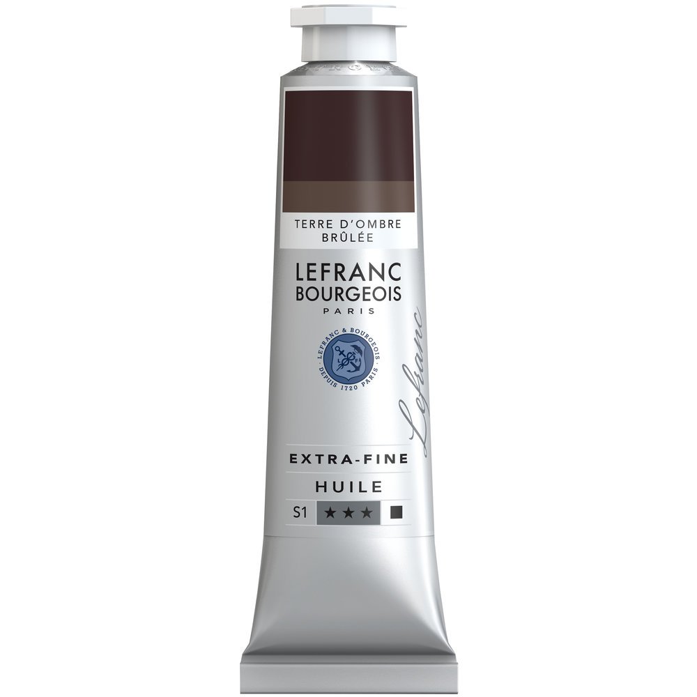 Lefranc Bourgeois Extra-Fine Oil Paint, Artists Quality, Burnt Umber, 40ml Tube