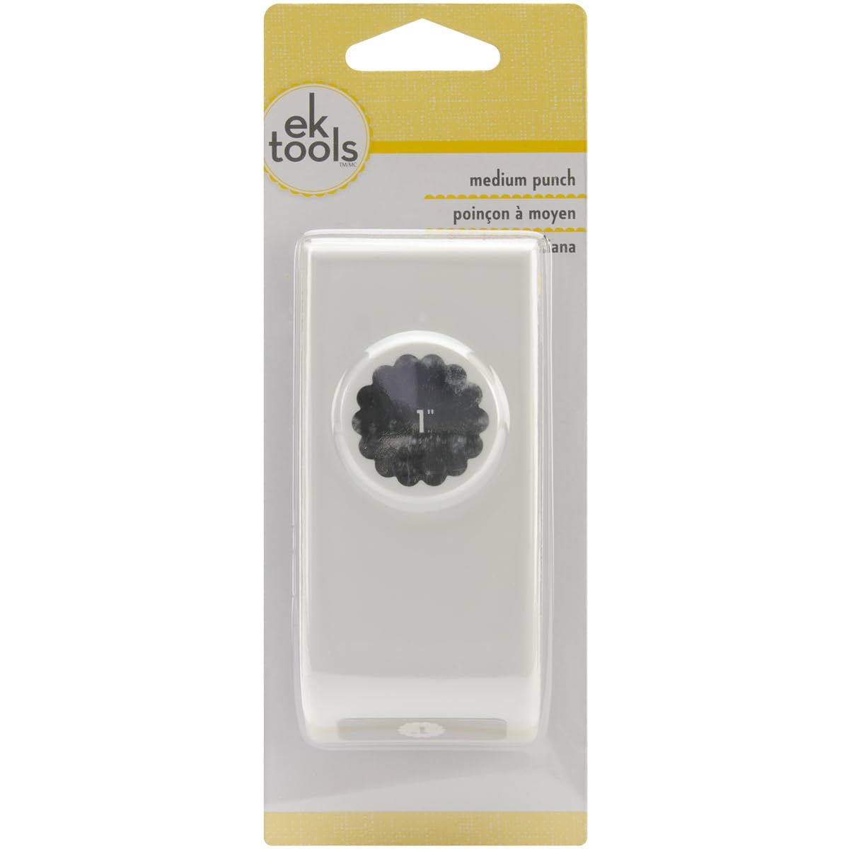 EK Tools Circle Punch, 1-Inch Scalloped Edge, New Package, White