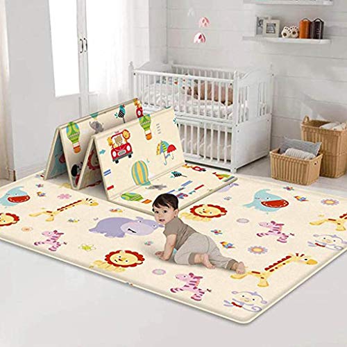 Franterd Baby Play Mat - Foldable Baby Crawling Mat - Reversible Baby Play Gym Mat Non-Slip Waterproof Neutral Nursery Or Playroom For Babies Infants Toddlers #TOP22