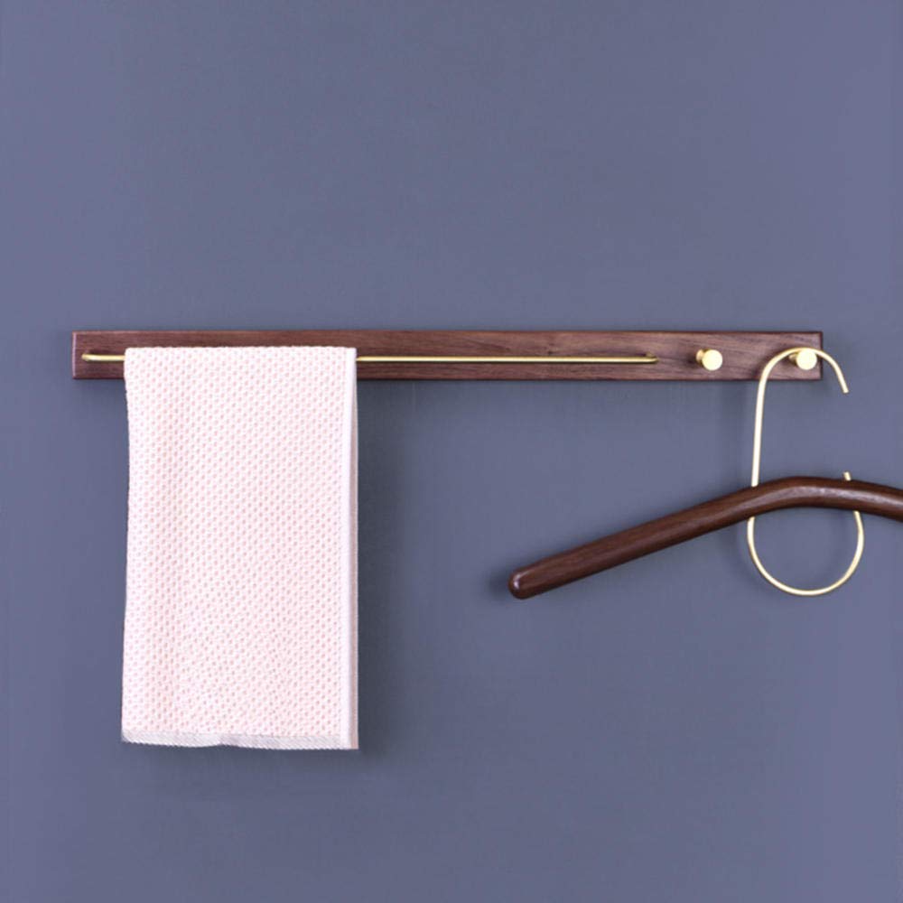 Porte-serviettes sans perçage pour carrelage intact bois gris