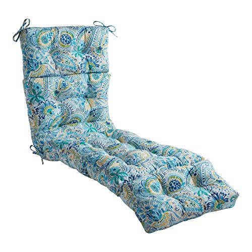 South Pine Porch Outdoor 72x22-inch Chaise Lounge Chair Cushion, 1 Count (Pack of 1), Baltic Paisley