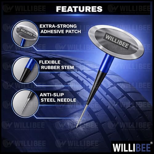 Image of WILLIBEE 5 Pcs Mushroom Plug Tubeless Tyre Puncture Repair Kit for Bike & Car | Tire Puncher Repair Patches (5 Pcs, (60 x 9mm))