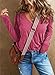 EVALESS Long Sheeve Shirts for Women Fashion V Neck Tops Spring Summer 2025 Spring Break Essentials Basic T Shirts Beach Vacation Clothes Rose Large
