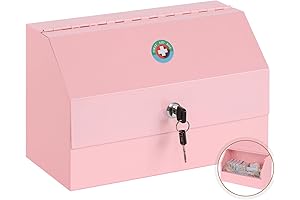 KYODOLED Large Pink Wall-Mounted Medicine Lock Box