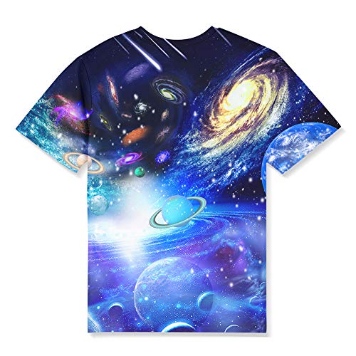 Image of Linnhoy Kids 3D Print Fashion Graphic T-Shirts for Boys Girls 6-16 Years | Unisex Colorful Short Sleeve, Crewneck, Breathable Fabric, Suitable for Daily Sport Festival Wear