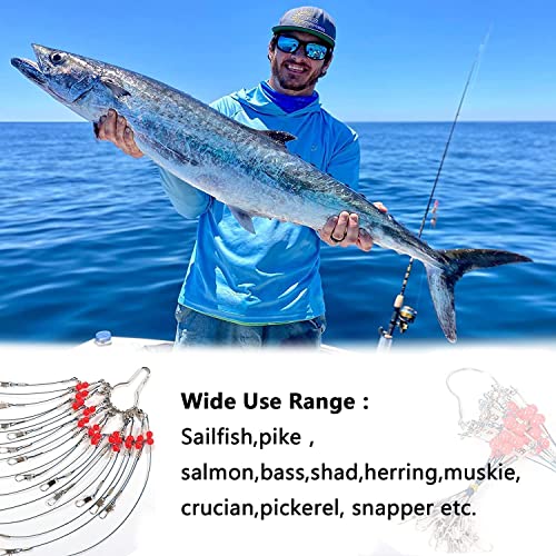 Yoto Fishing Leaders,Stainless Steel Tackle Rig With Tackle Lure Swivels Snaps, Saltwater Rig Wire Leader Fishing Leader Wire Bottom Rigs For Saltwater #TOP4