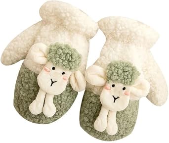 Cozy Fleece Womens Plush Fleece Lined Gloves,Cute Womens Lamb Wool Gloves - Cozy and Versatile Hand Warmers