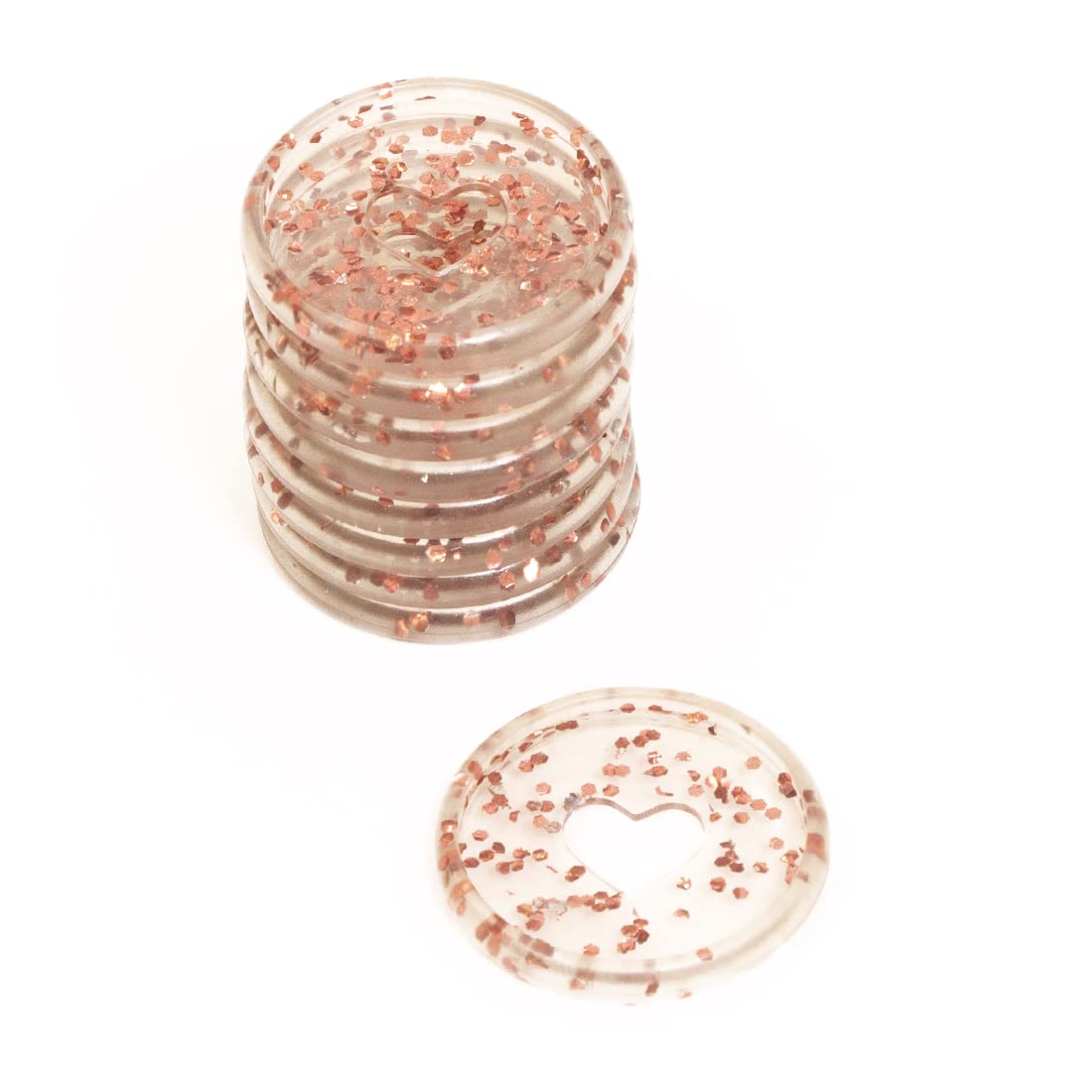 Craftelier - Plastic Glitter Disc Rings M for Scrapbooking Binding and Other Crafts for Planners, Agendas, Notebooks or Albums | Pack of 9 pcs. 35 mm Diameter - Colour Pink with Glitter