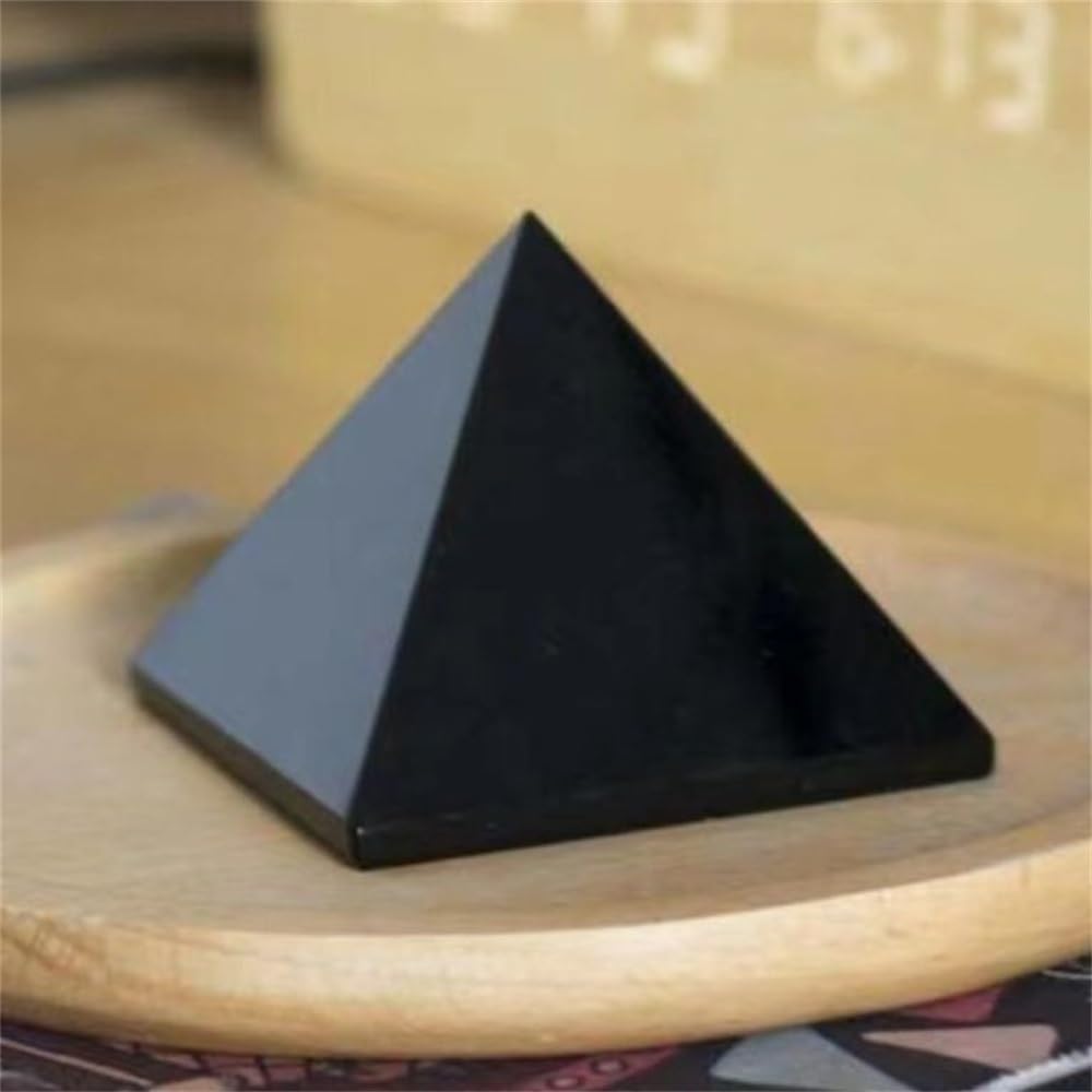 KatLin Natural Obsidian Pyramid Living Room Mineral Triangled Black Crystal Point Reiki Energy Stone Ornaments Desktop Decor Ornaments (Size : 7cm)