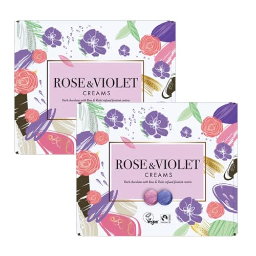 Rose & Violet Creams 200g (2 Packs) - Dark Chocolate with Rose & Violet Fondant Centres