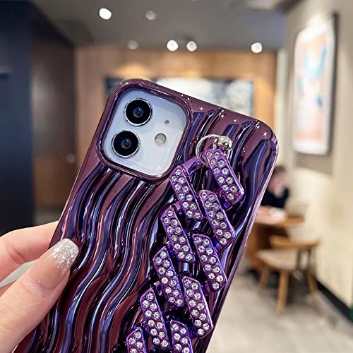 Evita caídas con la pulsera de diamantes en esta funda de silicona suave para iPhone 12 5