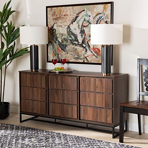 Baxton Studio Neil Sideboards And Servers, One Size, Walnut Brown/Black #TOP1