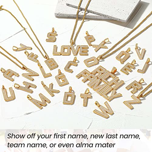 Keystyle Bling Gold Initial Letter C Necklace, Alphant Name Necklaces Formens Friend Gift Large Letter Pendant Mens Necklace #TOP2