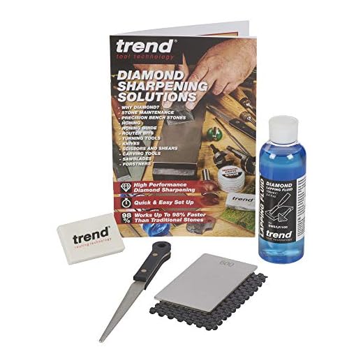 Trend Complete Diamond Sharpening Kit: Double-Sided Credit Card Stone & Mini Taper File w/ Lapping Fluid, Cleaning Block, Instructional DVD & Guide, DWS/KIT/C