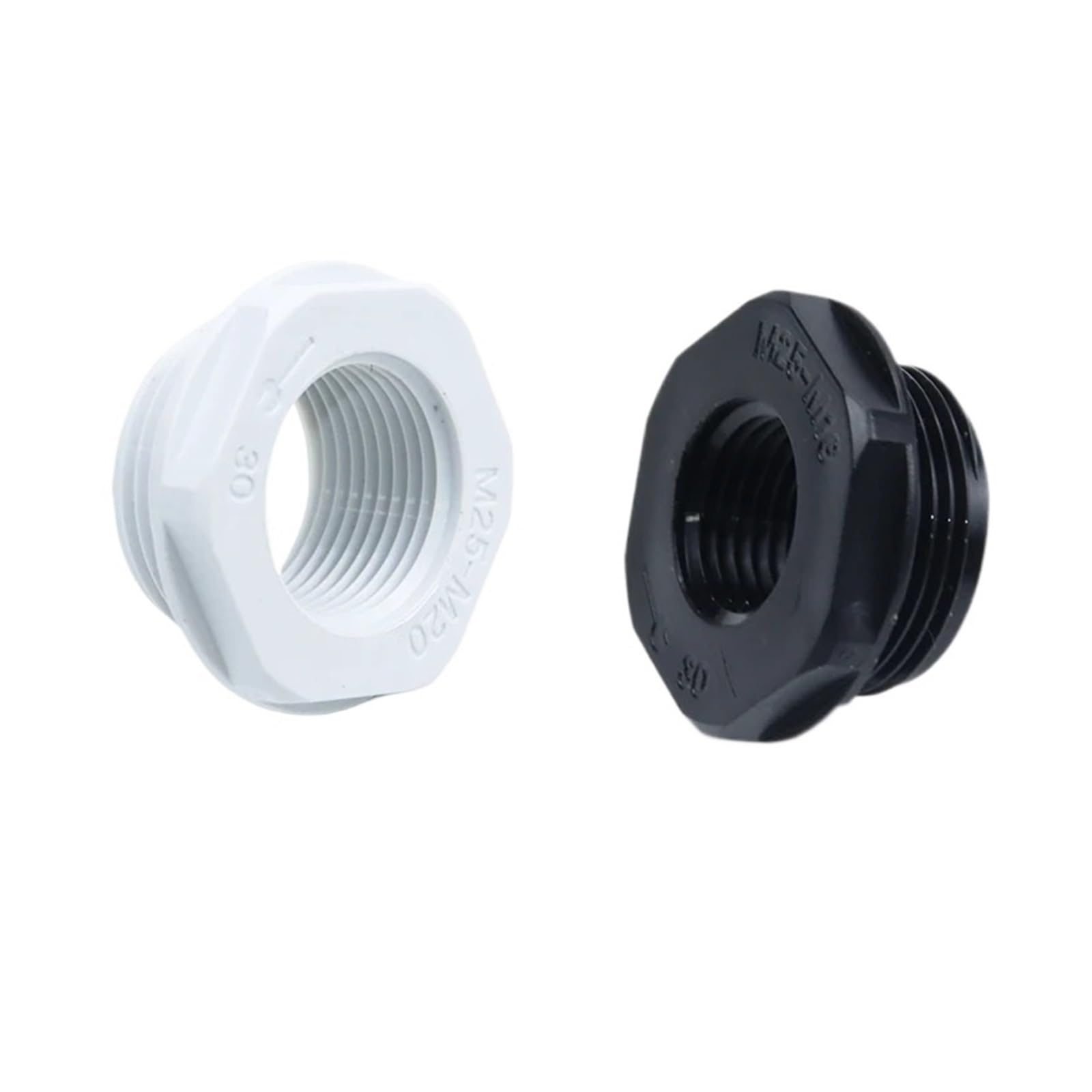 10 piezas de anillo reductor de nailon for conversión de rosca interna, rosca externa, conector de cobre, M25 a M20, junta de cambio de rosca métrica(M16 to M12 BK 10pcs)