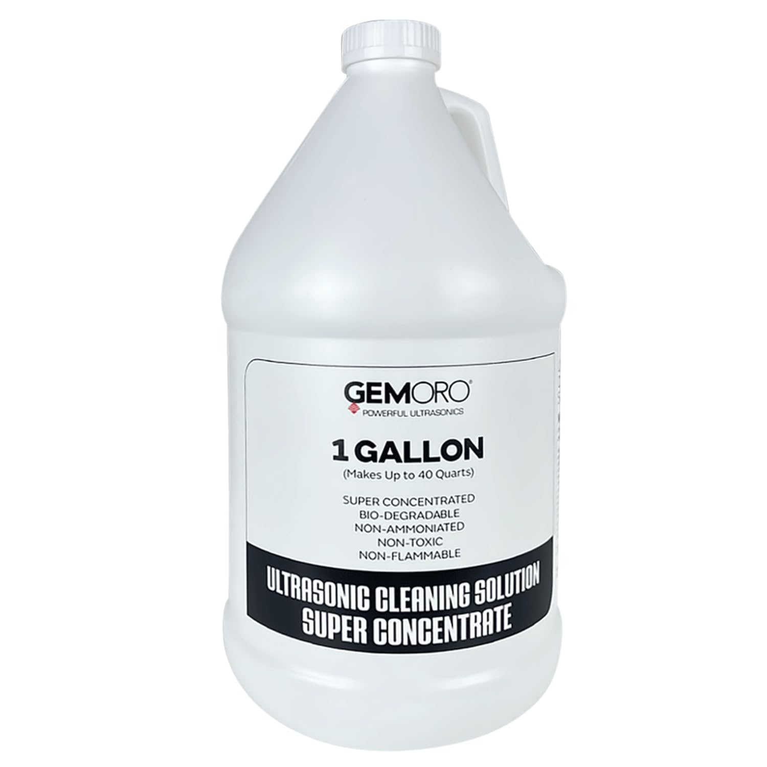 GemOro Jewelry Cleaner Solution Concentrate | For Ultrasonic Machines | Professional Performance Cleans Rings Watches Glasses Earrings (1 Gallon)