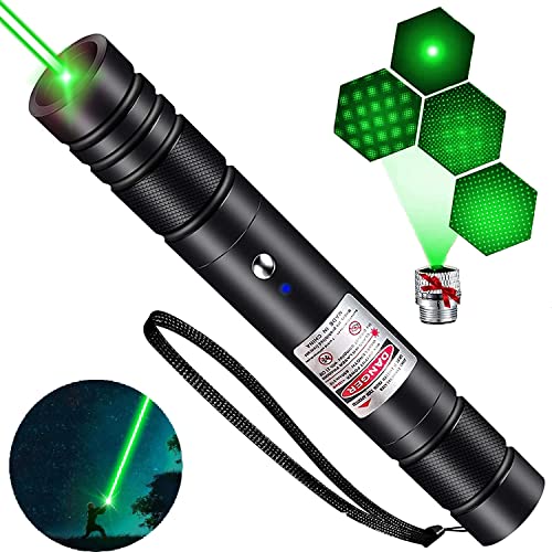 Ivvtryi Green Laser Pointer Long Range High Power Tactical Green Beam Flashlight Laser Pointer Rechargeableusb Laser Pointer Cat Toys With Star Cap Adjustable Focus For Teaching Outdoor Hunting #TOP22