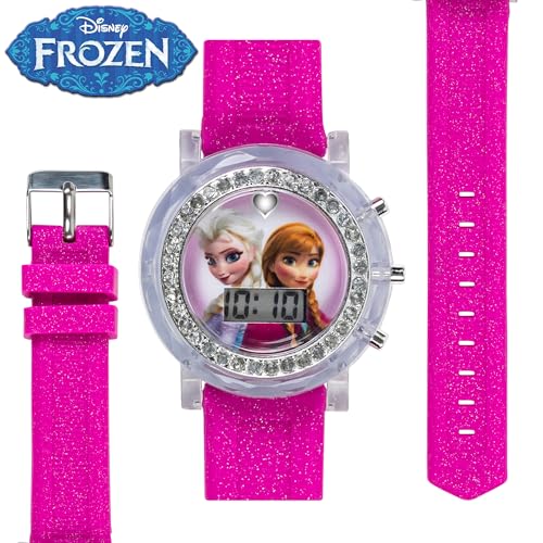 frozen elsa and anna lcd watch with silicone band