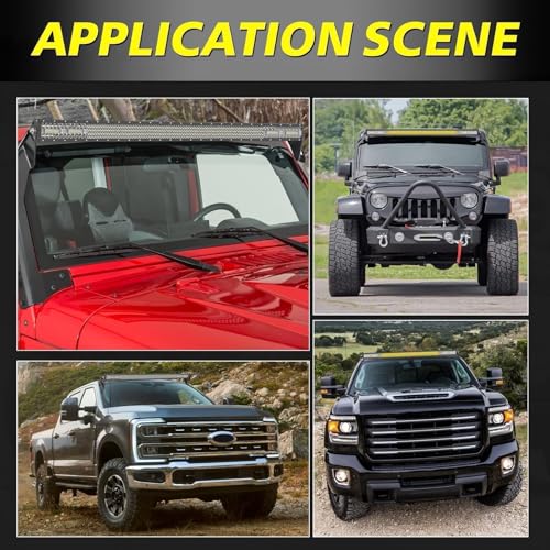 Image of 52 Inch LED Light Bar 380W Combo Quad Row Off Road Driving Light | Super Bright Quad Row LEDs, Spot Flood Combo LED Work Light Roof Light Bar for Truck Pickup Tractor Chevy Ram Wrangler Boat
