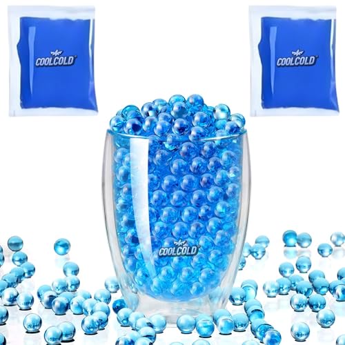 Image of COOLCOLD Gel Blaster Refill Ammo - 20,000 Rounds of 7-8mm Non-Toxic Water Beads for Gel Guns - Safe for Adults 15+ - Transparent Blue Gel Bullets - Pack of 2 - Also Ideal as Home Decor Vase