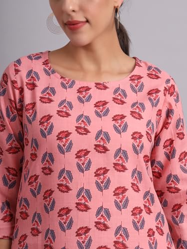 Image of PATLANI Women's Cotton Printed Short Fullstitched Kurti /Kurtas.