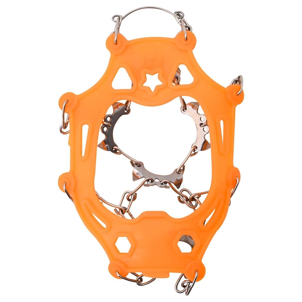 Crampons à glace pour chaussures avec crampons en acier inoxydable, orange, taille S, élastiques avec fermeture , pour chaussures de randonnée, trekking, randonnée hivernale, adhérence en