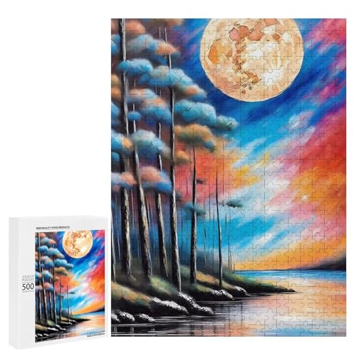 サンセットリバー 木製ジグソーパズル DIY ジグソーパズル 知育玩具 子供/大人向け 親子ゲーム 贈り物 壁飾り 500 PCS