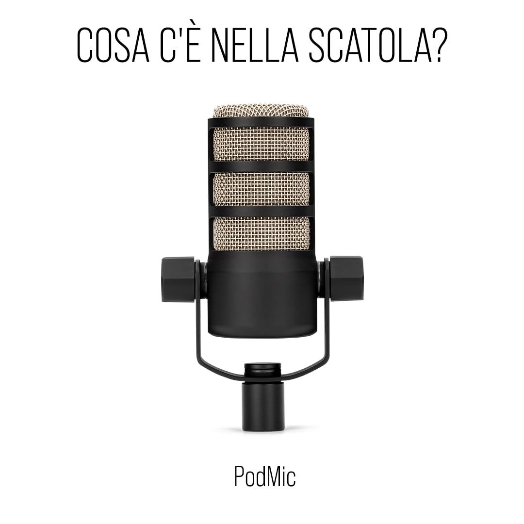 RØDE PodMic Microfono Dinamico di Qualità Broadcast con Supporto a Sbalzo Integrato per Podcasting, Streaming, Gaming e Registrazione Vocale