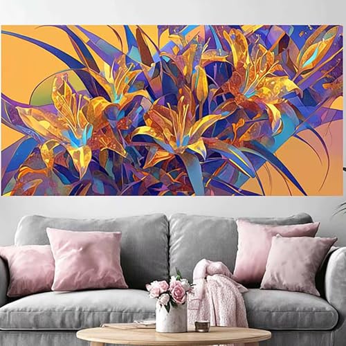 Diamond Painting Fleur Adulte Grand Format 100x300cm avec Strass 5D