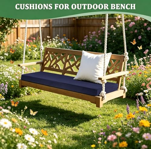 Coussin de banc imperméable et antidérapant bleu marine pour extérieur - 7