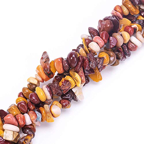 Image of 5-8mm Mookaite Jasper Chips Natural Chip Stone Beads for Jewelry Making | Semi Precious, Loose Gemstone, Healing Crystal, Rocks, 230Pcs Strand, Drilled, DIY Bracelets Necklaces Earrings Crafts Supply