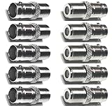 CESS BNC Female to F Type Female CCTV Security Camera RF/Coaxial Adapter Connector (LW) (10 Pack)