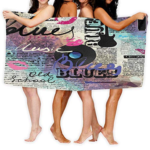 DaiMex Toalla de Playa de Microfibra 80X130CM Retro Blues género Musical Old...