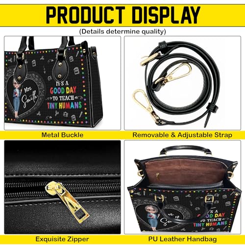 Bolso personalizado de cuero para docente miniatura 6