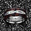 VAKKI Abalone Shell Tungsten Carbide Rings for Men Women 8mm Engagement Band with Wood Inlay Polished Comfort Fit Size Z+1 #1