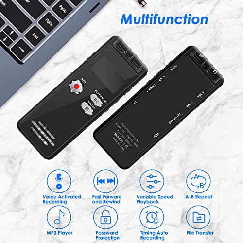 16GB Registratore Vocale Digitale Portatile