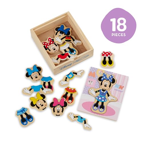 Melissa & Doug Disney Minnie Mouse Dress-Up Puzzle, 18 Pieces Mix and Match Outfits, Sorting & Matching Toy with Storage Case, Educational Puzzle for Toddlers Ages 3+ - Image 4