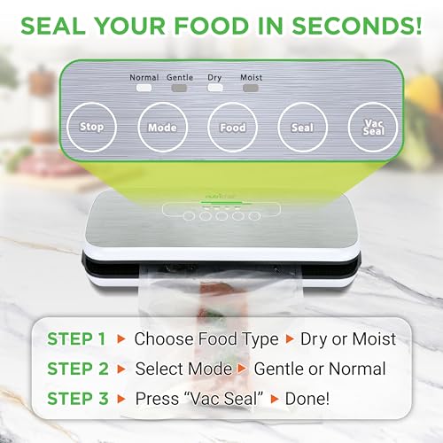 Nutrichefvacuumsealerautomaticvacuumairsealingsystemforfoodpreservationwstarterkitcompactdesignlabtesteddrymoistfoodmodesledindicatorlights  Urban Country Home Decor Nutrichef vacuum sealer automatic vacuum air sealing system for food preservation w starter kit compact design lab tested dry moist food modes led indicator lights  urban country home decor