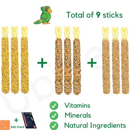 Bundle Budgies Crackers Trio-Mix including Egg, Grass Seeds, Apricot, Fig, Honey, Sesame - Pack of 3 (9 sticks in total - 270g) with Info Card - Image 3