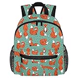 Mochila para niños con patrón de animales del bosque de zorros, mochila escolar para niños, niñas, adolescentes, mochila escolar para niños, mochila escolar primaria, estudiantes, mochila casual para