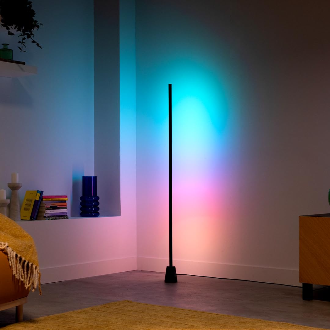WiZ Lampa podłogowa gradient, Wyświetla wiele kolorów jednocześnie (RGBIC), Łatwy montaż i konfiguracja, łączy się z Wi-Fi, Sterowanie Aplikacją/Głosowe, Działa z Google Home, Alexą i HomeKit