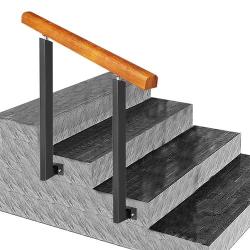 Rambarde d'escalier extérieure artisanale en fer forgé de style industriel