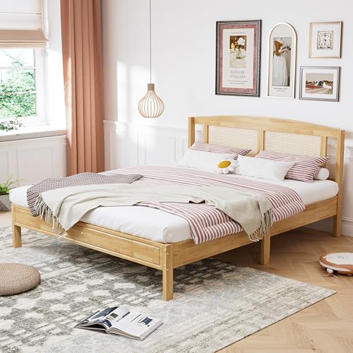 Tcewhhy Doppelbett, Rattanbett, Jugendbett Erwachsenenbett 160X200cm,...
