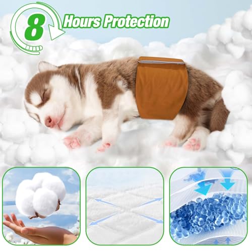 Image of Dog Diaper Liners Booster Pads, 100ct Disposable Dog Diapers Inserts Male Female for Washable Doggie Belly Bands Wraps Covers Period Panties (Extra Large)