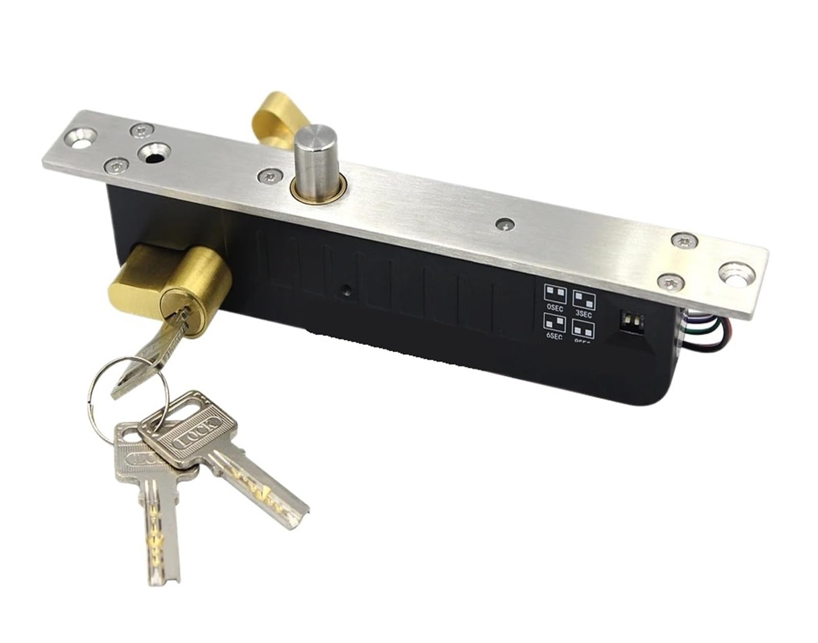 Lylnv One Color 12V/24V Dc Electric Lock Magnetic Deadbolt Time Delay Fail Secure Mortise Drop Bolt Lock Electronic Door Lock