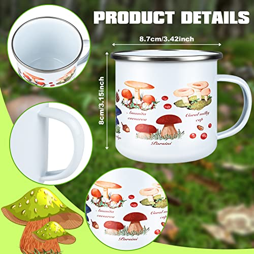 Vaipi 2 Pieces Mushroom Enamel Mug Gift Republic Mushroom Cup With Lid Set Cute Camping Coffee Mugs Kawai Metal Enamelware Tea Cups Mushroom Decor Gifts For Outdoor Campfire,Travel Hiking Walking #TOP3