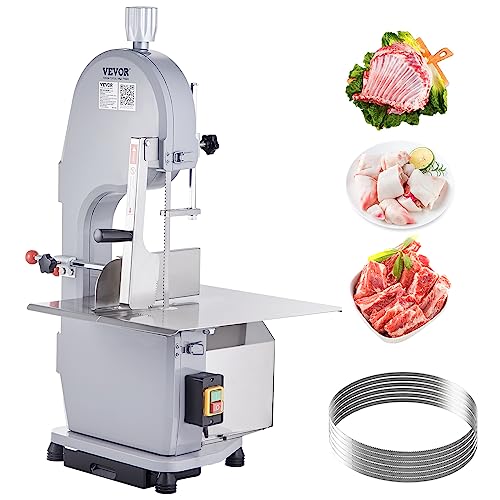 Commercial Electric Meat Bandsaw, 1100W Stainless Steel Countertop Bone Sawing Machine, Workbeach 19.3