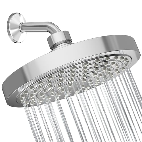 Winthorpe High Pressure Rain Shower Head with Widespread Coverage, Easy Installation, Modern Design, Wall or Ceiling Mounts, Blends with Any Bathroom Décor