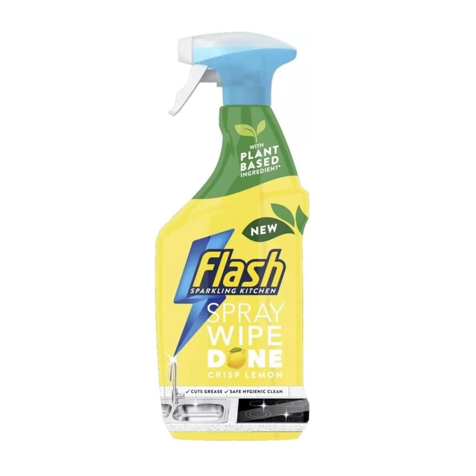 Flash Spray Wipe Done Kitchen Surface Cleaner 800ml Crisp Lemon Scent – No- Rinse, No-Streak Formula Powerful Grease Removal With Plant-Based Ingredients Safe For Food Contact Areas X 1 Pack - View #5